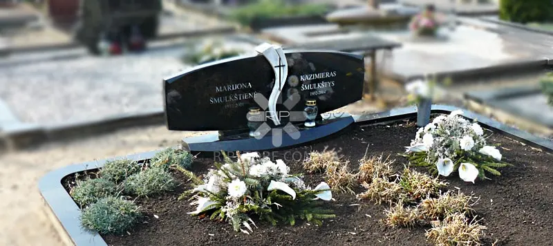 50. Двойной памятник из мрамора в европейском стиле
