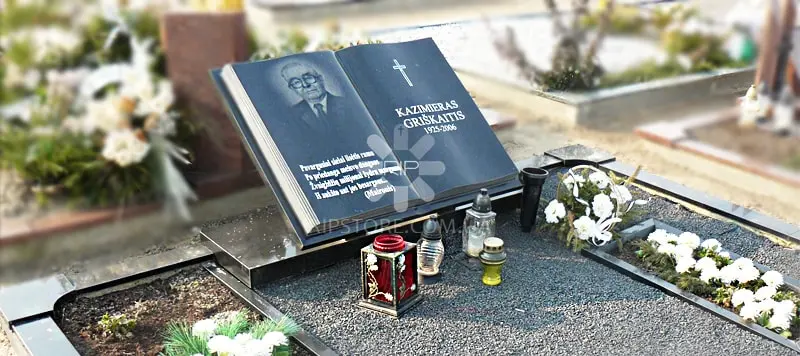 75. Одинарный памятник в виде открытой книги