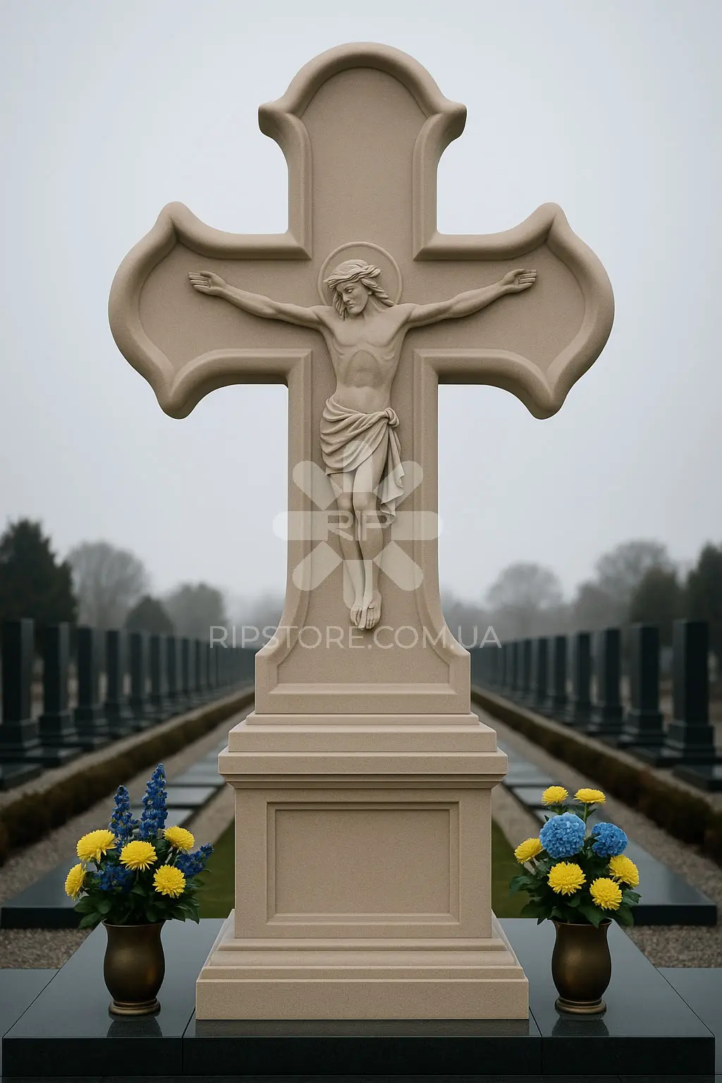 Хрест із мармуру MKR26011 фото