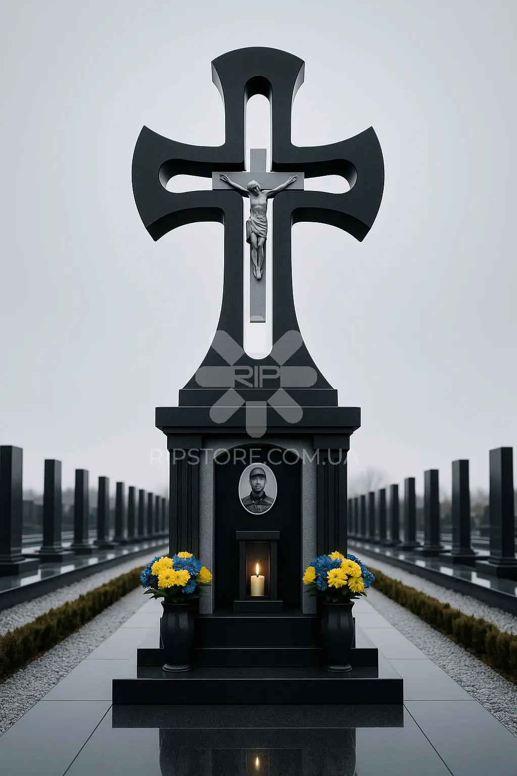 Хрест із мармуру MKR26014 фото