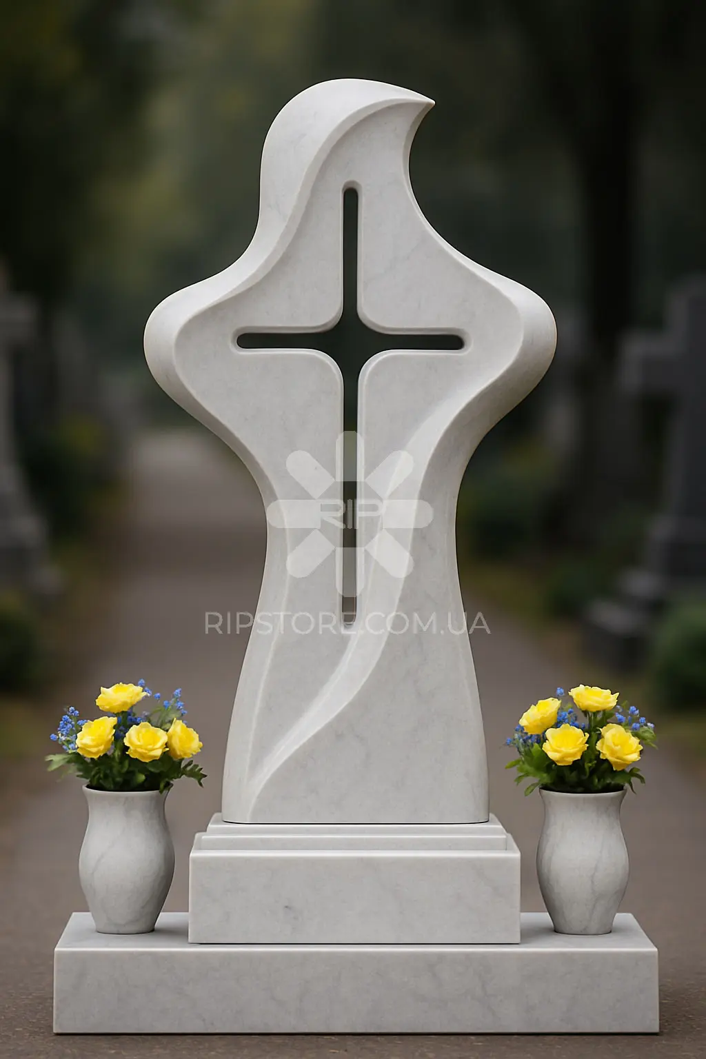 Хрест із мармуру MKR26015 фото