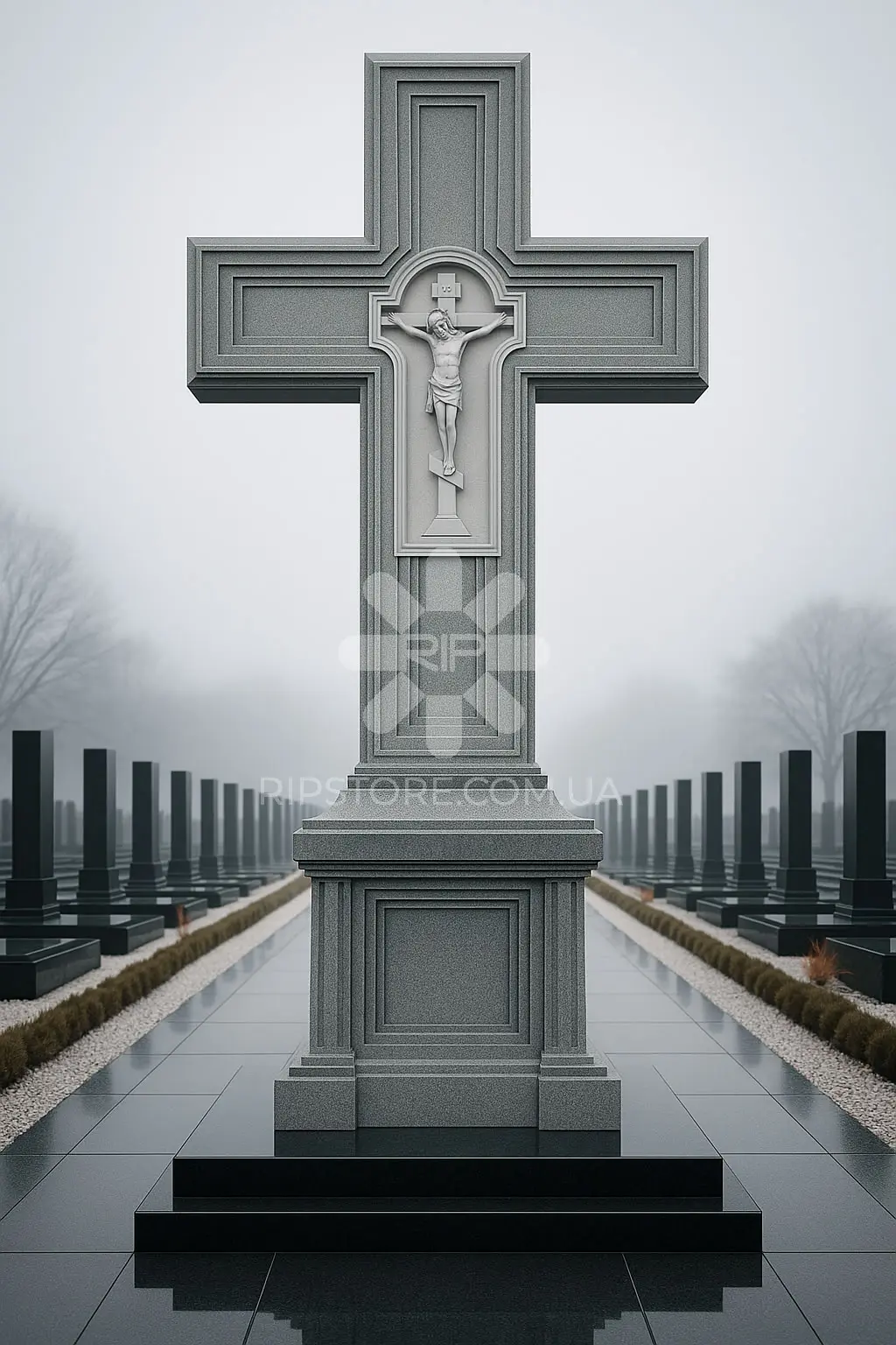 Хрест із мармуру MKR2607 фото