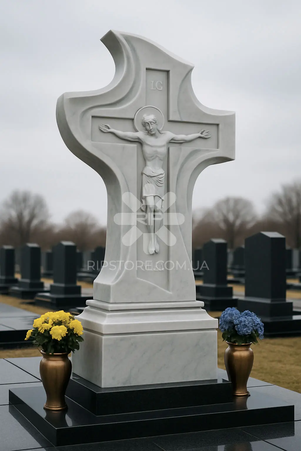Хрест із мармуру MKR2609 фото