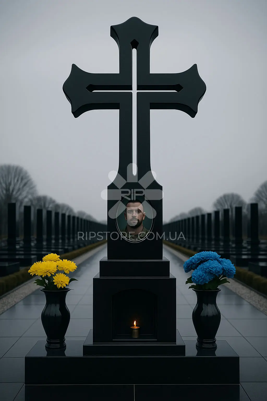 Пам'ятник з хрестом від дизайнера KRD26037 фото