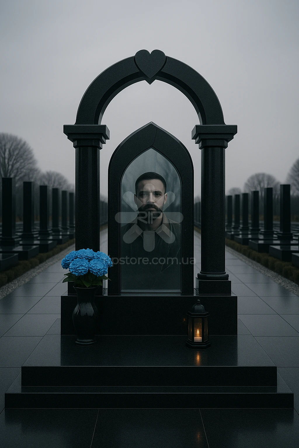 Памятник для военного с аркой VAR26018 фото